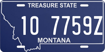 MT license plate 107759Z