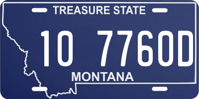 MT license plate 107760D