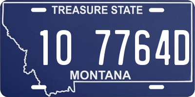 MT license plate 107764D