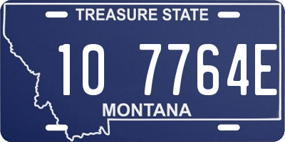 MT license plate 107764E