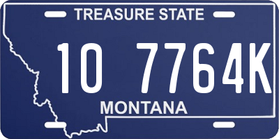 MT license plate 107764K