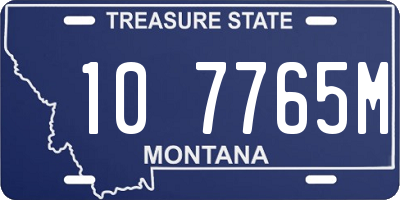 MT license plate 107765M