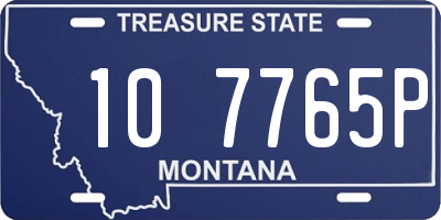 MT license plate 107765P