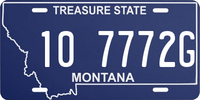 MT license plate 107772G