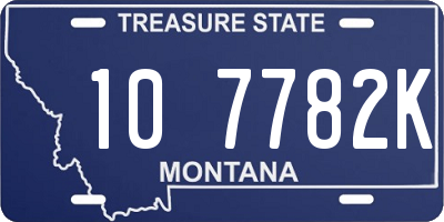 MT license plate 107782K