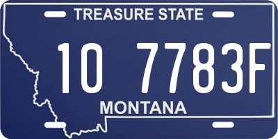 MT license plate 107783F