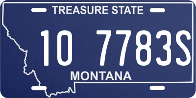 MT license plate 107783S