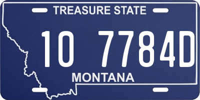 MT license plate 107784D