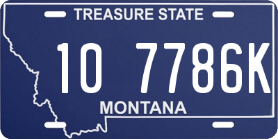 MT license plate 107786K