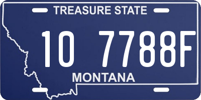 MT license plate 107788F