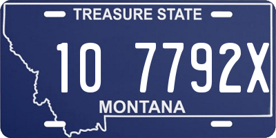 MT license plate 107792X