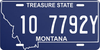 MT license plate 107792Y