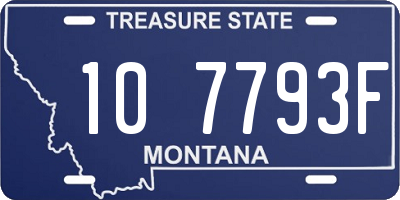 MT license plate 107793F