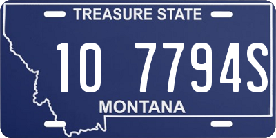 MT license plate 107794S