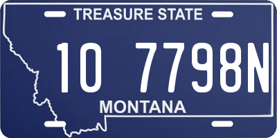 MT license plate 107798N