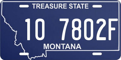 MT license plate 107802F