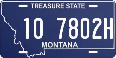 MT license plate 107802H