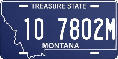 MT license plate 107802M