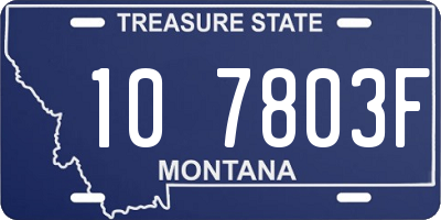 MT license plate 107803F