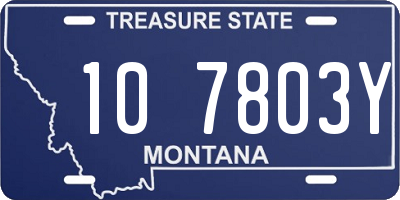 MT license plate 107803Y