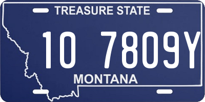 MT license plate 107809Y