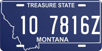 MT license plate 107816Z