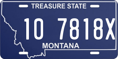 MT license plate 107818X