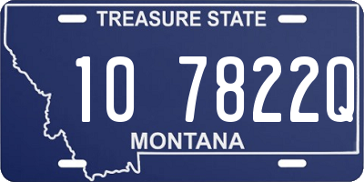 MT license plate 107822Q