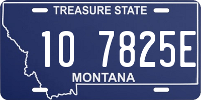 MT license plate 107825E