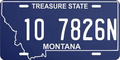 MT license plate 107826N