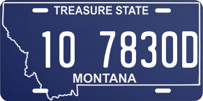 MT license plate 107830D