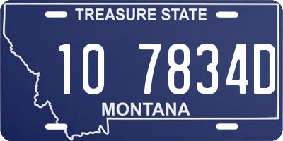 MT license plate 107834D