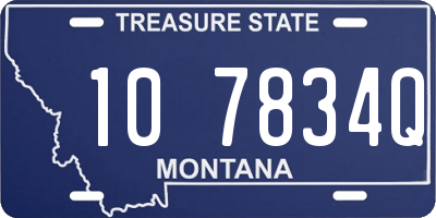 MT license plate 107834Q