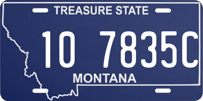 MT license plate 107835C