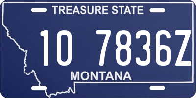 MT license plate 107836Z