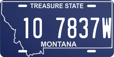 MT license plate 107837W