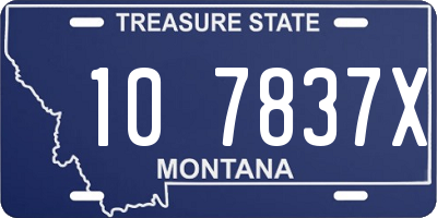 MT license plate 107837X