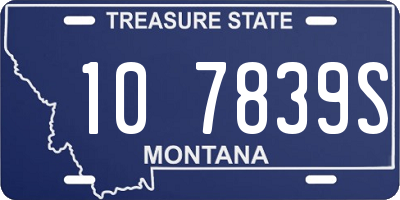 MT license plate 107839S