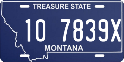 MT license plate 107839X