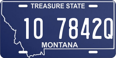 MT license plate 107842Q