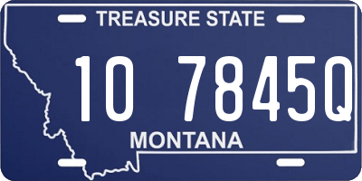 MT license plate 107845Q