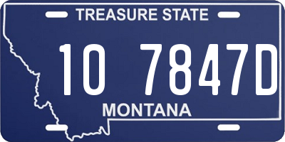 MT license plate 107847D