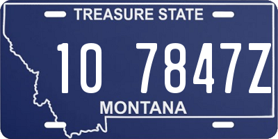 MT license plate 107847Z