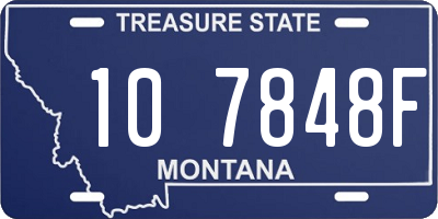 MT license plate 107848F