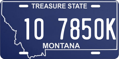 MT license plate 107850K