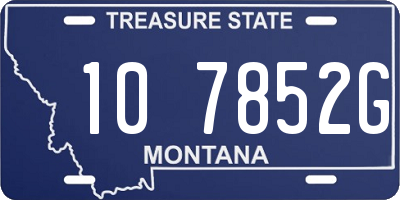 MT license plate 107852G