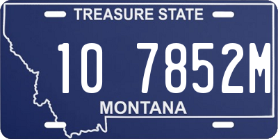 MT license plate 107852M