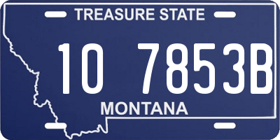 MT license plate 107853B