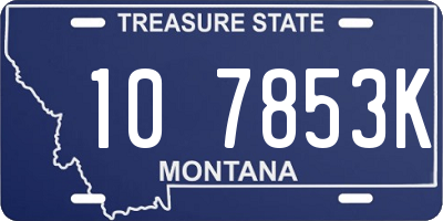 MT license plate 107853K