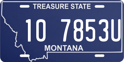 MT license plate 107853U